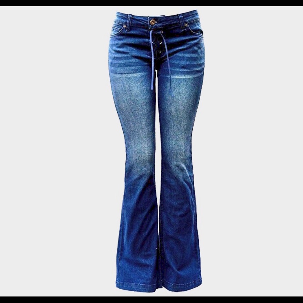 Wax Women Vintage Flared 70S Bell BottomJeans90039 - Picture 1 of 6